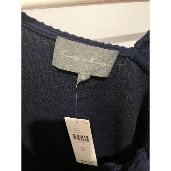 Sunday In Brooklyn Anthropologie Twist Neck Structured Tank, Navy, XL, NWT - Picture 4 of 4